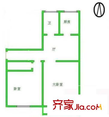 知春路82号院户型图户型图 2室1厅1卫1厨