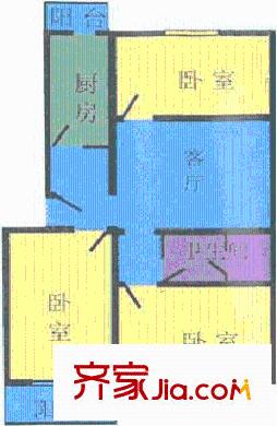世豪花园户型图户型图 3室1厅1卫1厨