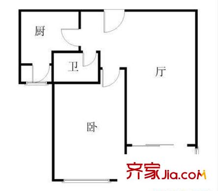 滨河花园户型图户型图 1室1厅1卫1厨