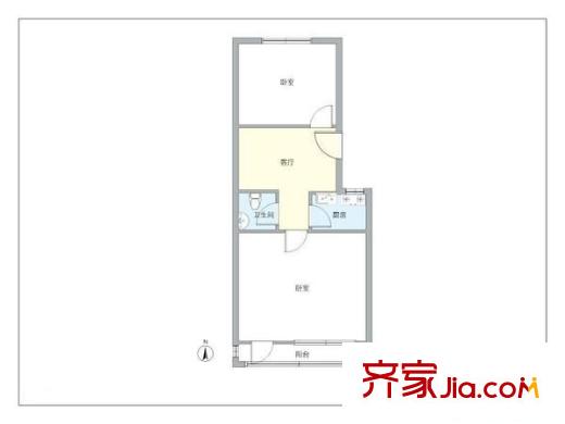 垡头北里 2室 户型图