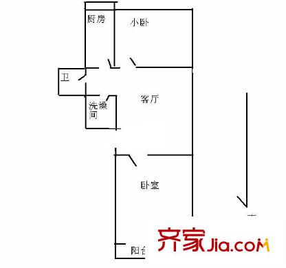 永顺西里户型图户型图 2室1厅1卫1厨