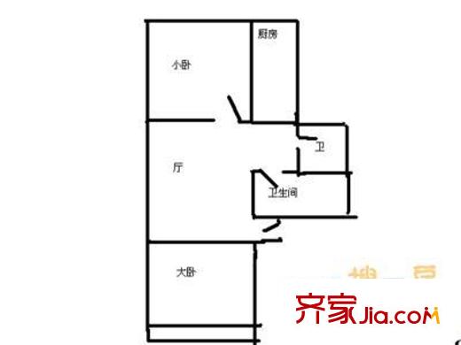 永顺西里户型图户型图 2室1厅2卫1厨