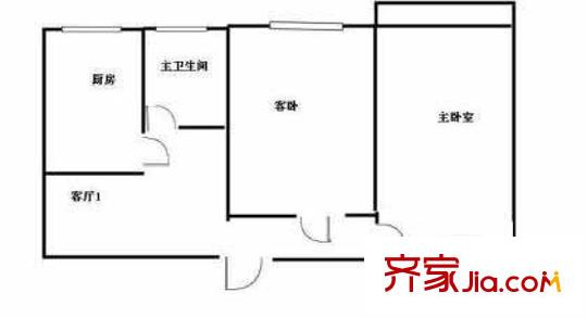 崇文门东大街户型图户型图 2室1厅1卫1厨