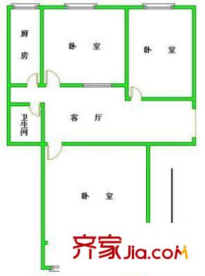 蓟门北里户型图户型图 3室1厅1卫1厨