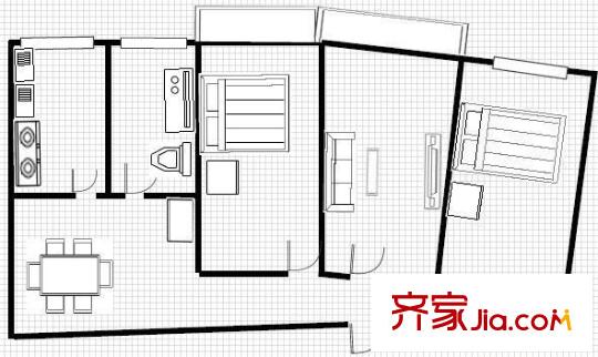 万年花城三期 5室 户型图