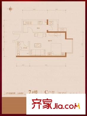 万年花城三期户型图1室户型图 1室1厅1卫1厨