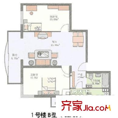 宏嘉丽园 2室 户型图