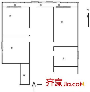 曙光花园望塔园户型图户型图 3室1厅1卫1厨