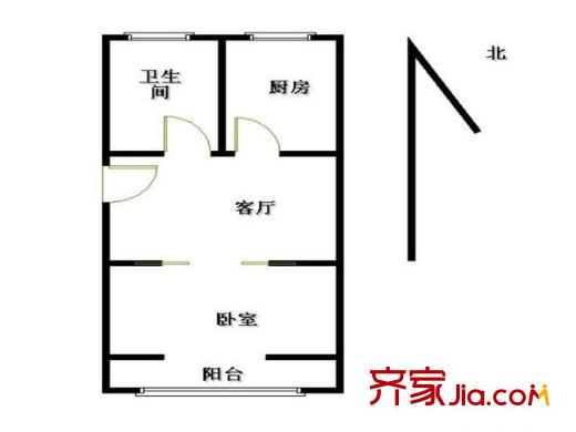 杨庄22号院 1室 户型图