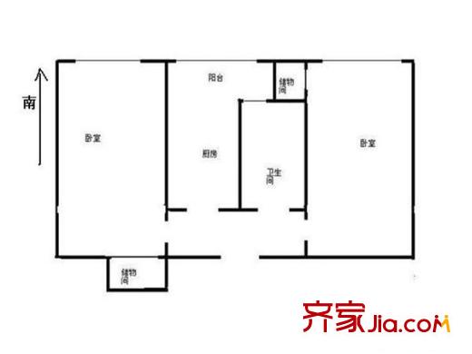 马连洼1号院 2室 户型图