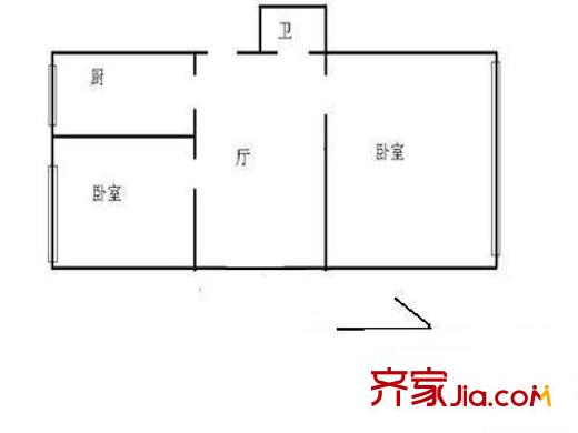 马连洼1号院 2室 户型图