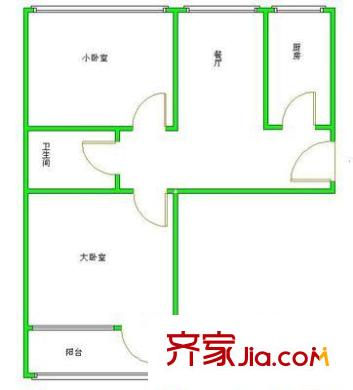安宁里小区 2室 户型图