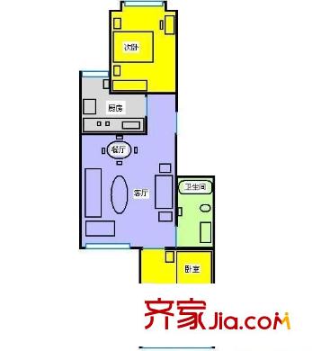 西局欣园 2室 户型图