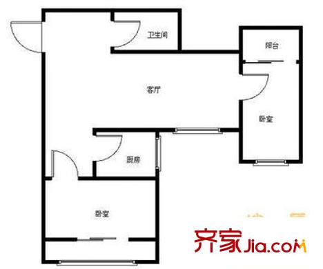 西局欣园户型图户型图 2室1厅1卫1厨