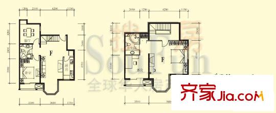 珠江罗马嘉园二期户型图BCDE座F户型 3室2厅2卫1厨