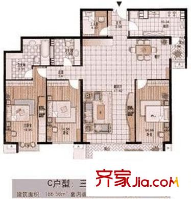 芳馨园 4室 户型图