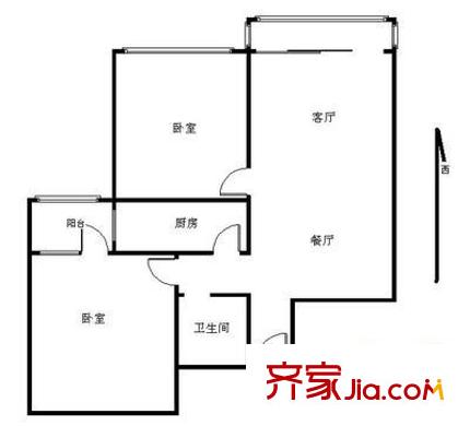 芳馨园户型图2室 户型图 2室2厅1卫1厨