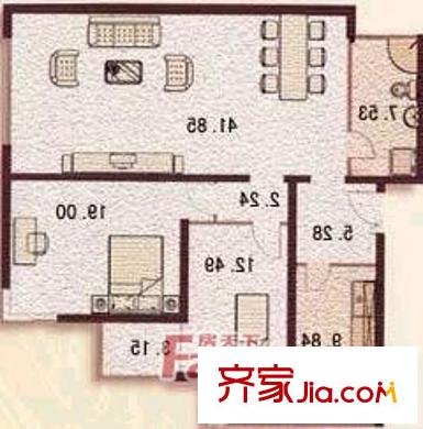 浩鸿园户型图户型图 2室2厅1卫1厨