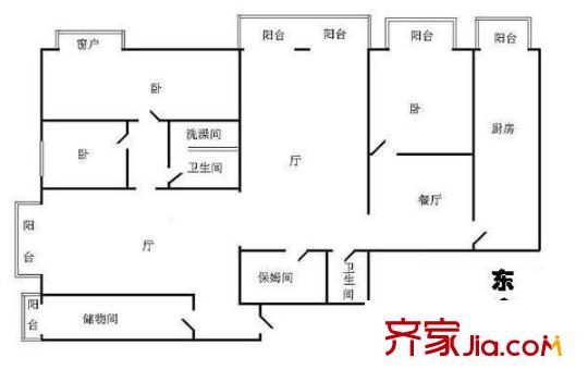 浩鸿园 4室 户型图
