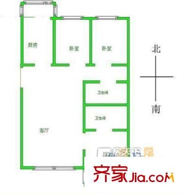 新悦家园户型图户型图 3室1厅2卫1厨