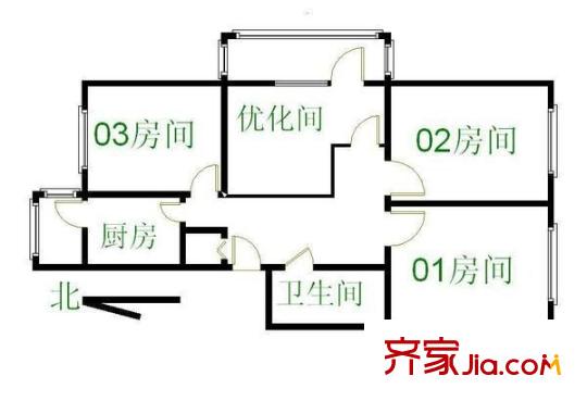 亚运豪庭 4室 户型图