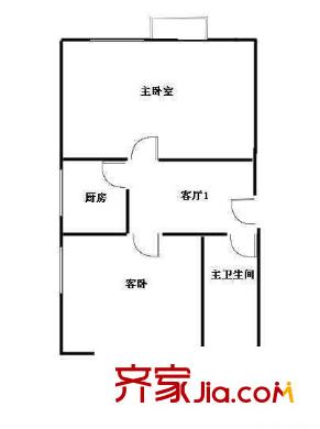 双榆树西里户型图户型图 2室1厅1卫1厨