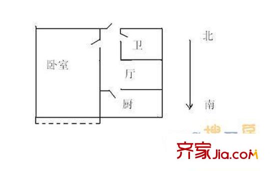 双榆树西里户型图户型图 1室1厅1卫1厨