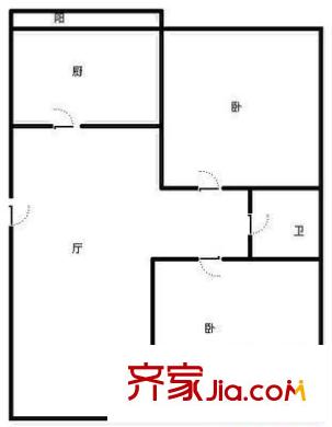 北店嘉园户型图户型图 2室1厅1卫1厨