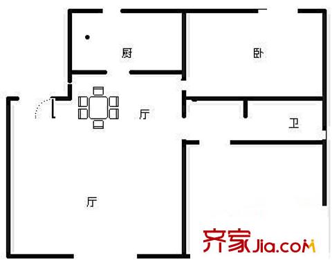 北店嘉园户型图户型图 2室1厅1卫1厨