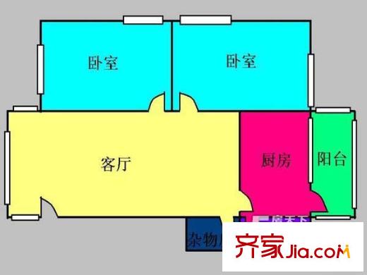 合兴苑户型图3室1厅户型图 3室1厅1卫1厨