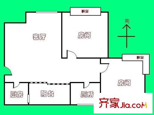 芳村花园户型图2室1厅户型图 2室1厅1卫1厨