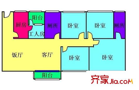 芳村花园户型图5室2厅户型图 5室2厅2卫1厨