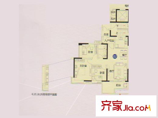 中国铁建荔湾国际城6栋02单位 3室1厅1卫1厨