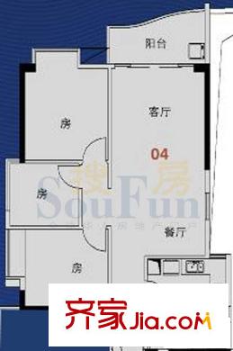 荔港南湾荔湾心域H2栋04 3室2厅1卫1厨