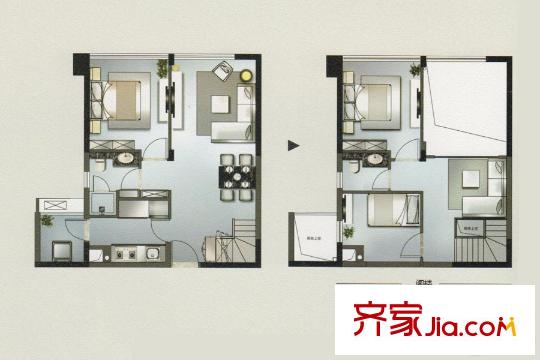 中海花湾壹号B户型 4室2厅2卫1厨