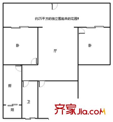 广轻设计院宿舍户型图3室1厅 户型图 3室1厅1卫1厨