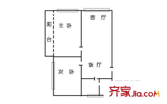 东越雅居户型图2室2厅户型图 2室2厅1卫1厨