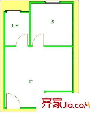 乐居苑户型图1室1厅户型图 1室1厅1卫1厨