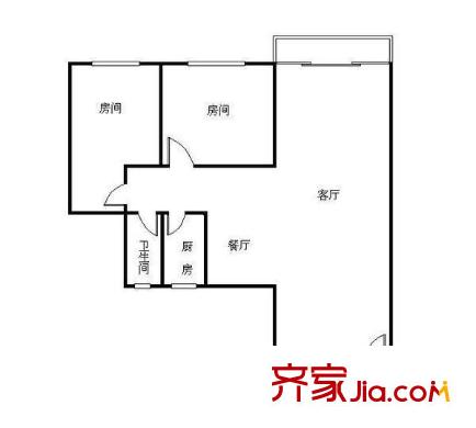 白云路小区 2室 户型图