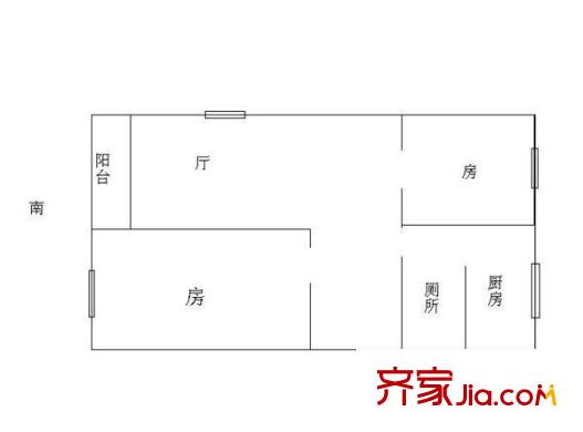 犀牛路小区户型图2室1厅 户型图 2室1厅1卫1厨