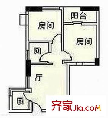 金迪大厦 2室 户型图