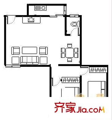 海月街小区户型图2室2厅 户型图 2室2厅1卫1厨