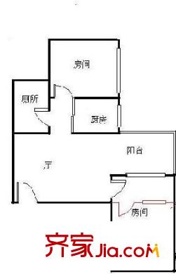 龟岗大马路小区户型图2室 户型图 2室1厅1卫1厨