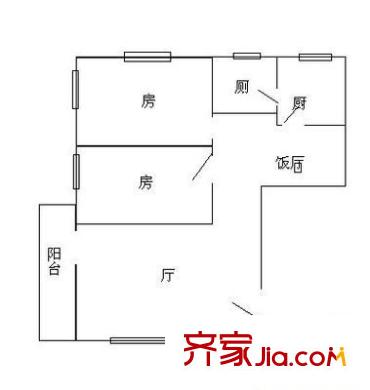 龟岗大马路小区户型图2室 户型图 2室2厅1卫1厨