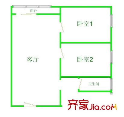 丽景台 2室 户型图