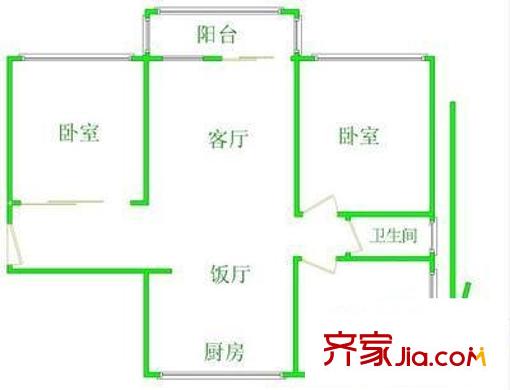 佳地华苑大厦户型图佳地华苑 3室 户型图 3室2厅1卫1厨