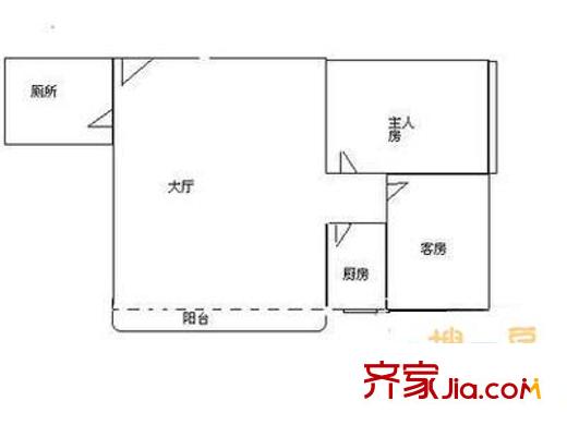 泰沙路小区户型图泰沙路2室户型图 2室1厅1卫1厨