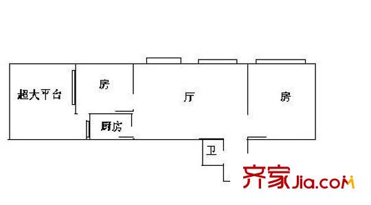 康丽居户型图2室1厅 户型图 2室1厅1卫1厨