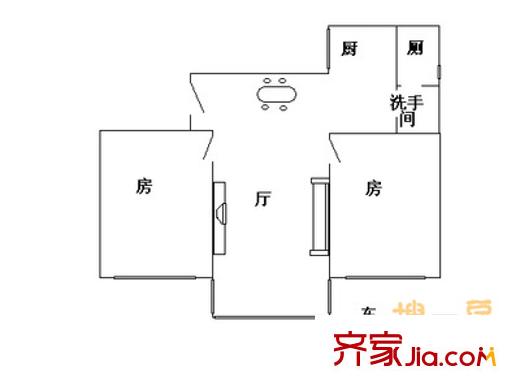 医国街社区户型图2室2厅户型图 2室1厅1卫1厨