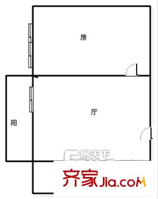 医国街社区户型图1室1厅户型图 1室1厅1卫1厨